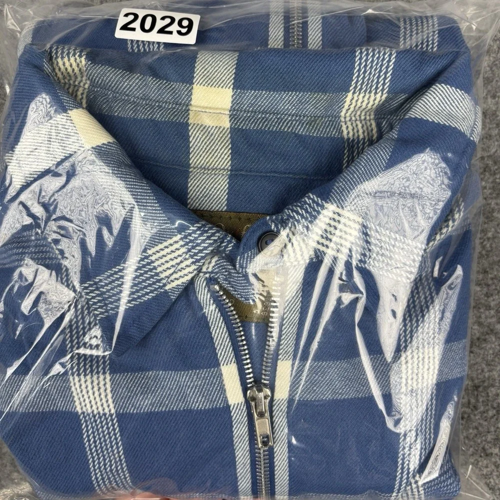 Rustic Outfitters Shacket Mens 2XL Full Zip Blue Plaid Shirt Jacket Outdoors